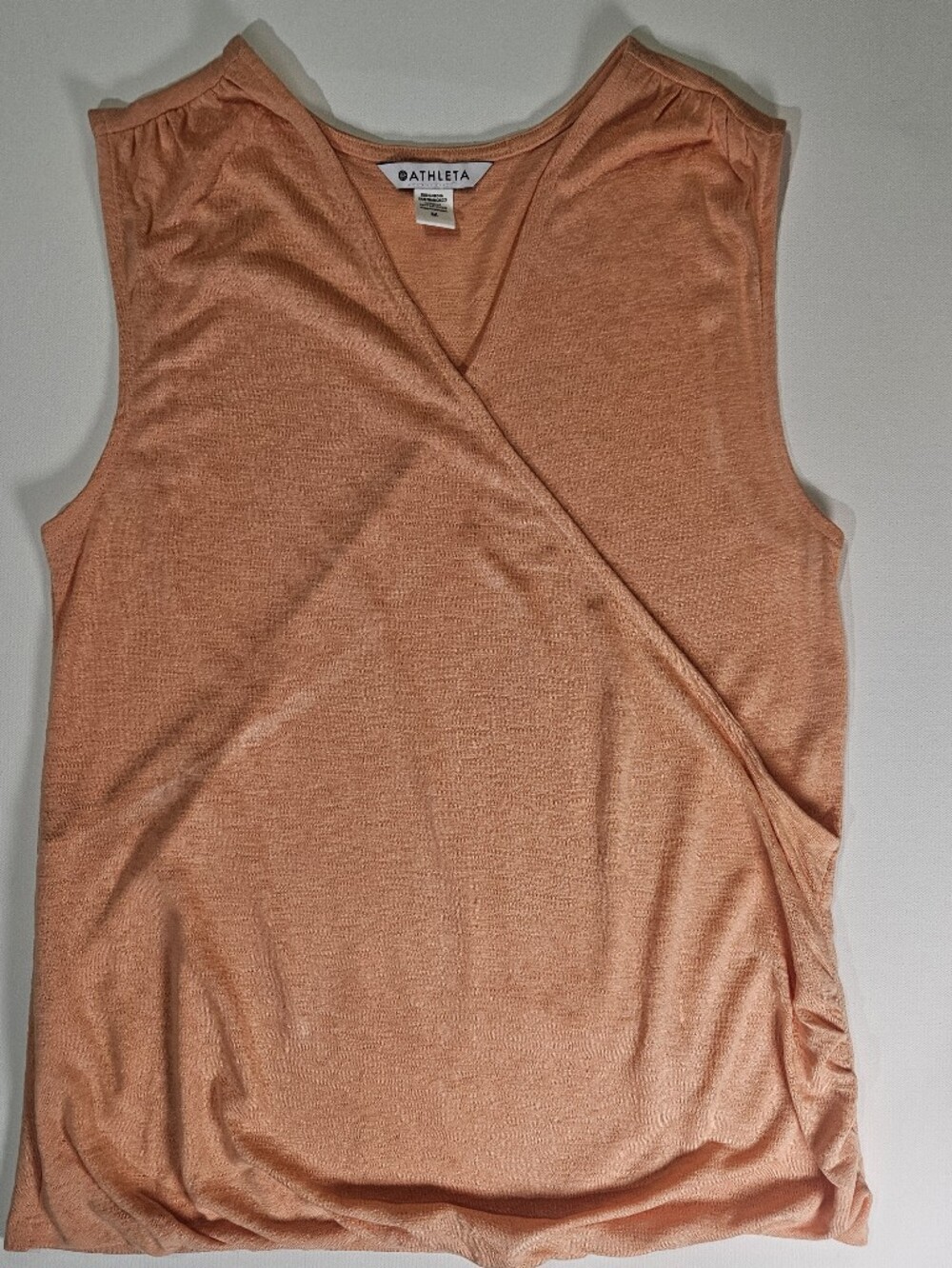 Athleta Breezy Wrap Tank Top Womens Med Orange Activewear Minimalist Athleisure
